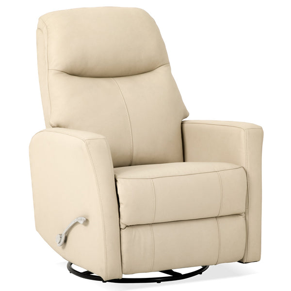 Sillón reclinable giratorio Harlow de cuero - Marfil