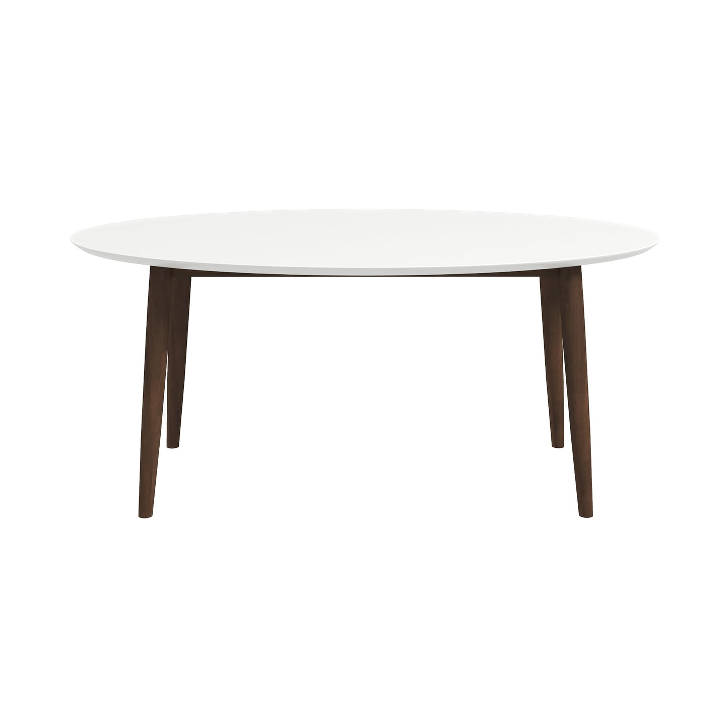 Ada Mid Century Modern Style Solid Wood White Top Oval Dining Table