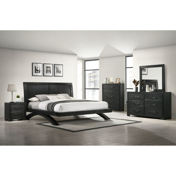 Allan Queen Panel 5Pc Bedroom Set In Black