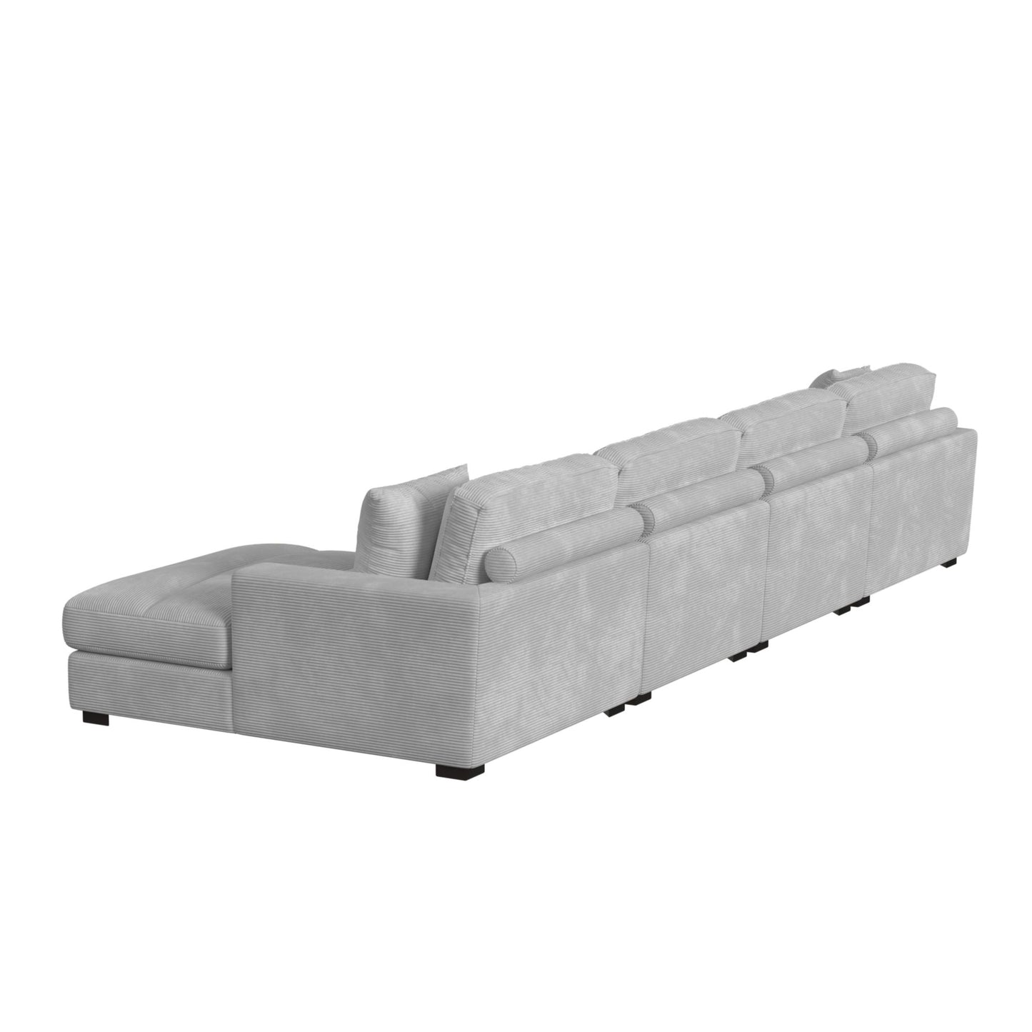 Arizona Modular 4PC Sectional Set with RHF Chaise in Steno Stone