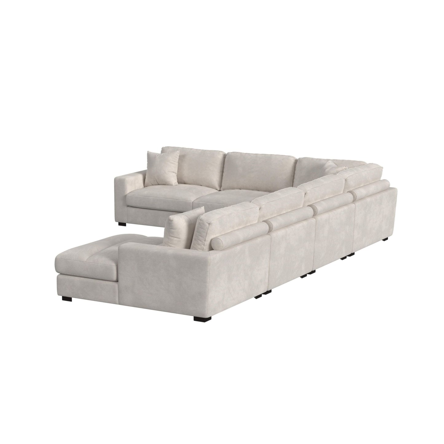Arizona Modular 6PC Sectional Set with RHF Chaise in Steno Beige