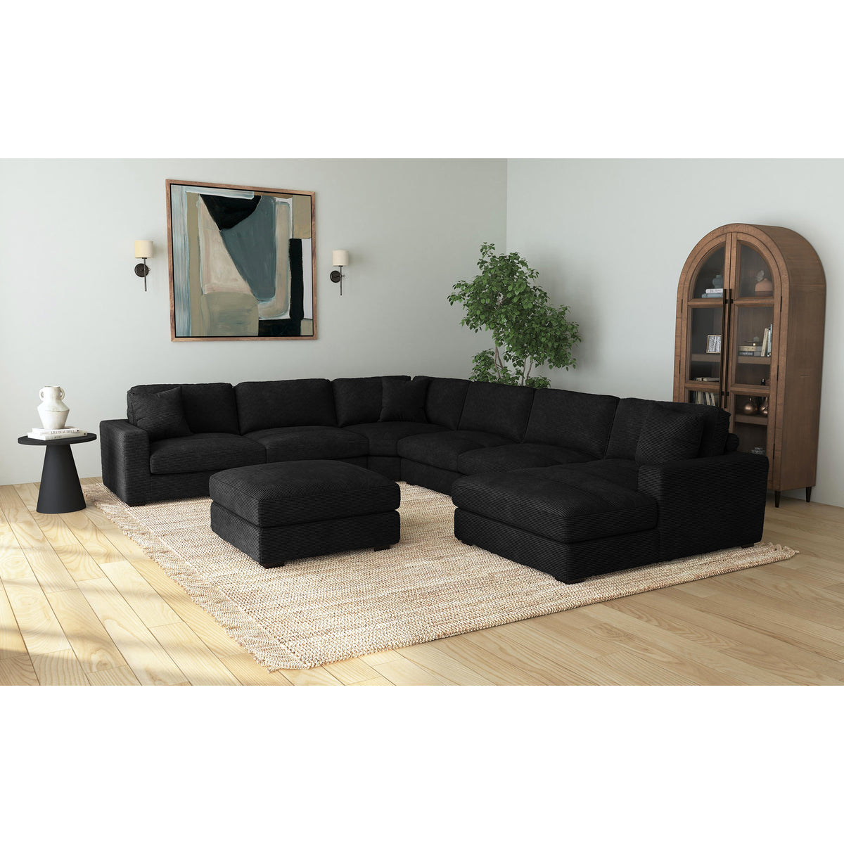Arizona Modular Ottoman In Steno Black