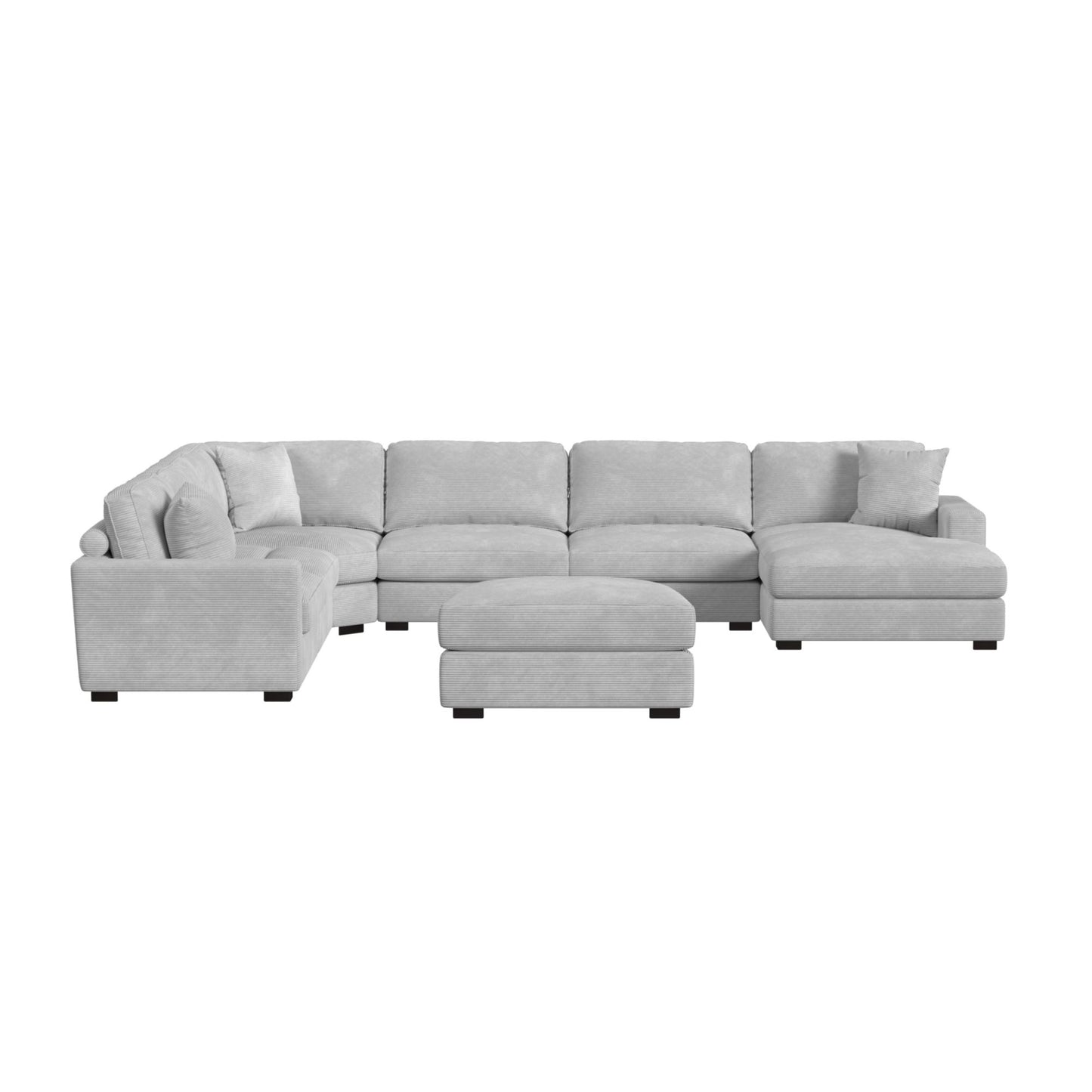 Arizona Modular 7PC Sectional Set with RHF Chaise in Steno Stone