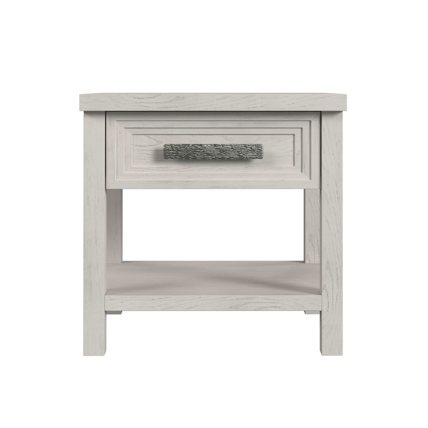 Avalanche End Table with USB in Antique White