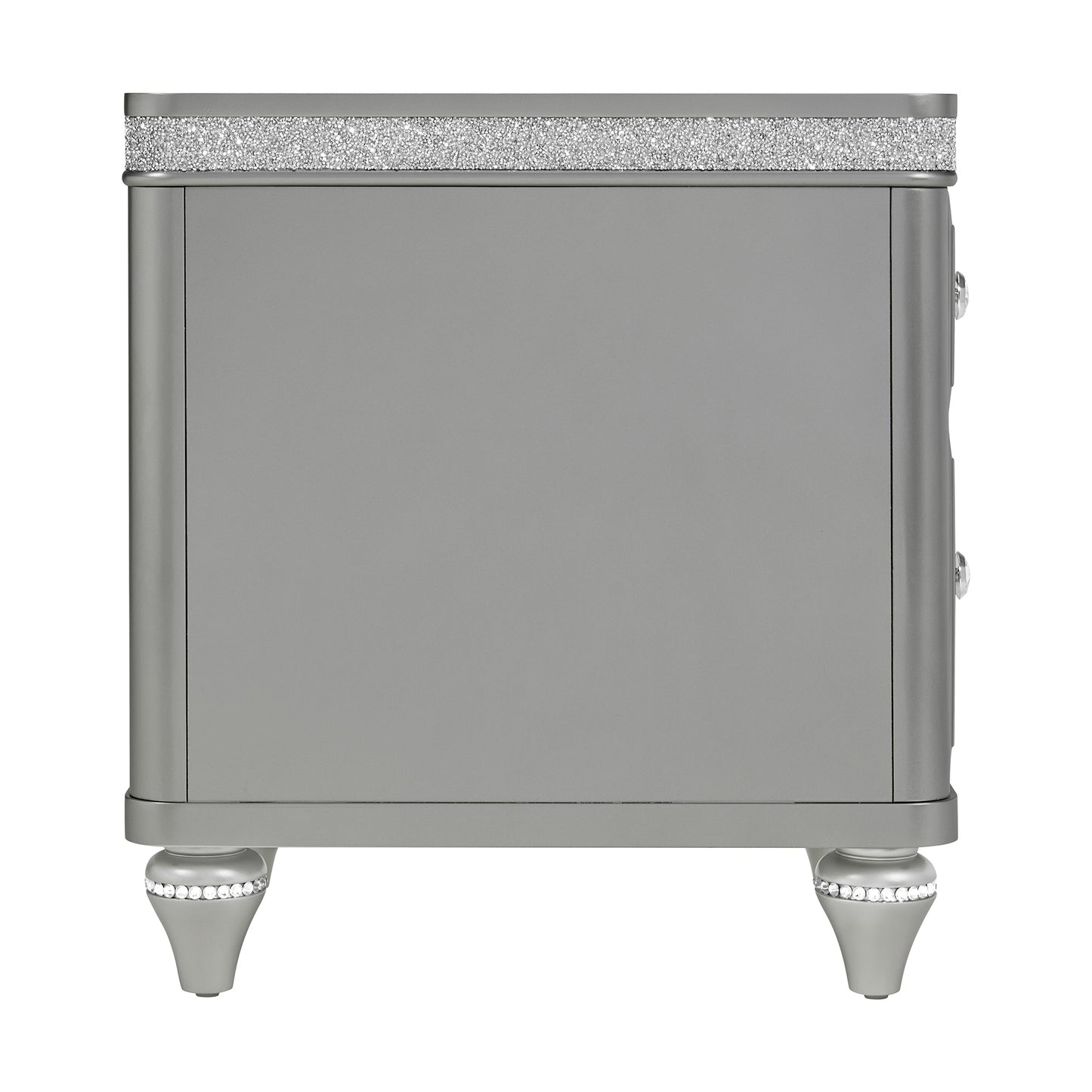 Avril Chairside Table with Power/USB in Silver