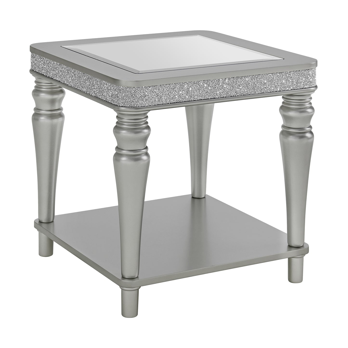Avril 2PC Occasional Table Set in Silver-Coffee Table & End Table