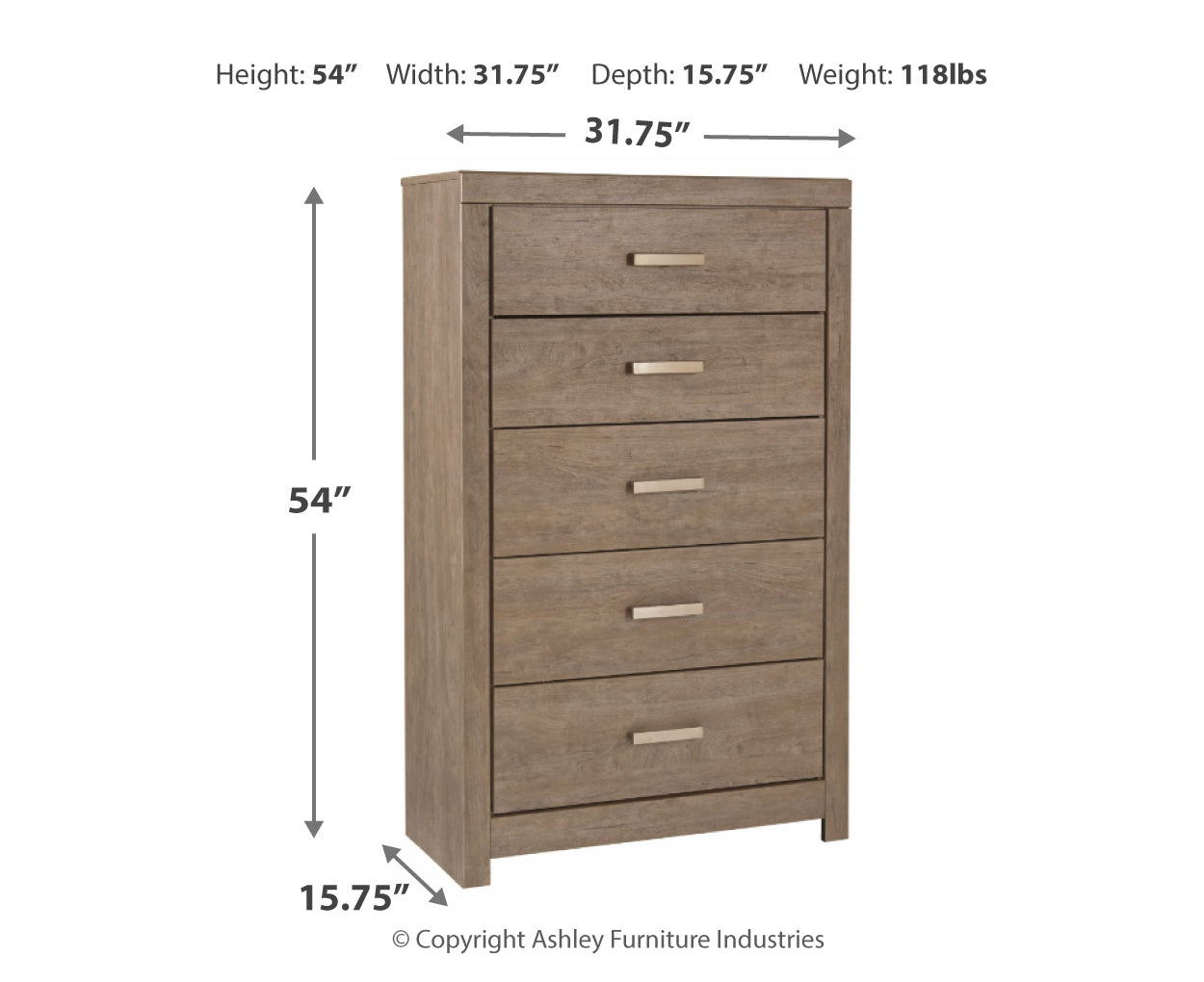Culverbach Full Panel Bed, Dresser, Mirror and Chest