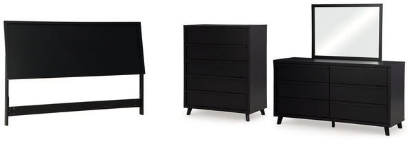 Danziar King Panel Headboard, Dresser, Mirror and Chest