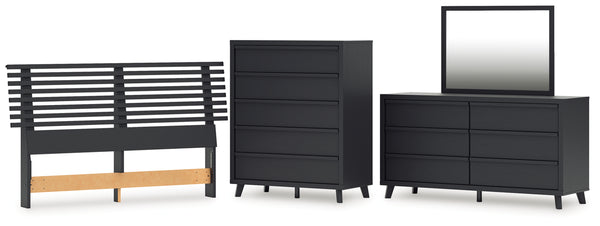 Danziar Queen Slat Headboard, Dresser, Mirror and Chest