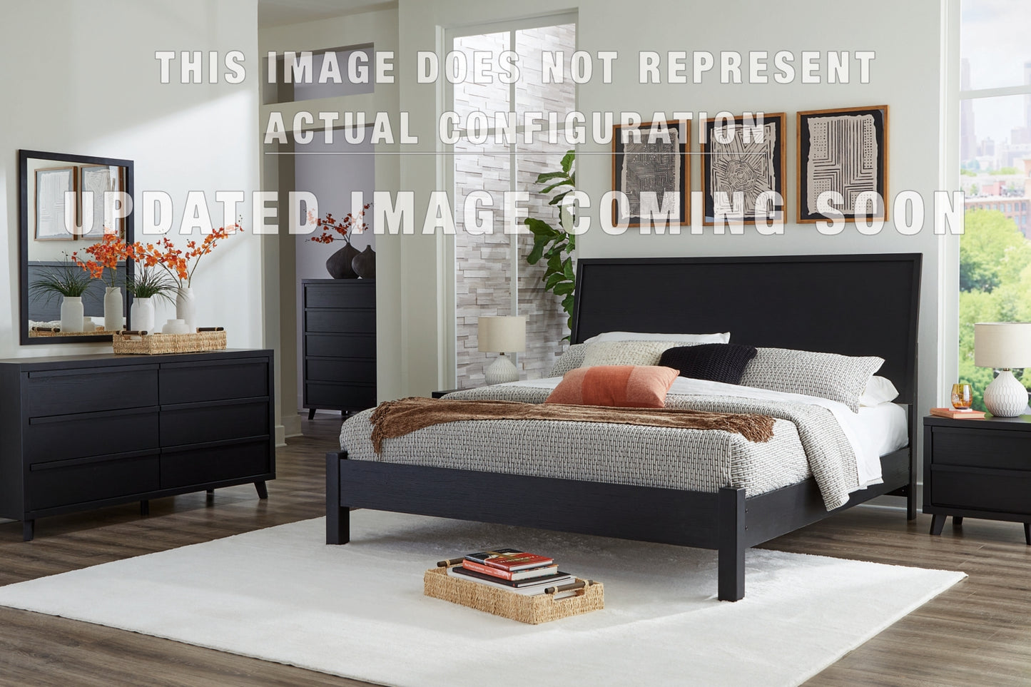 Danziar Full Slat Panel Bed, Dresser, Mirror and Nightstand