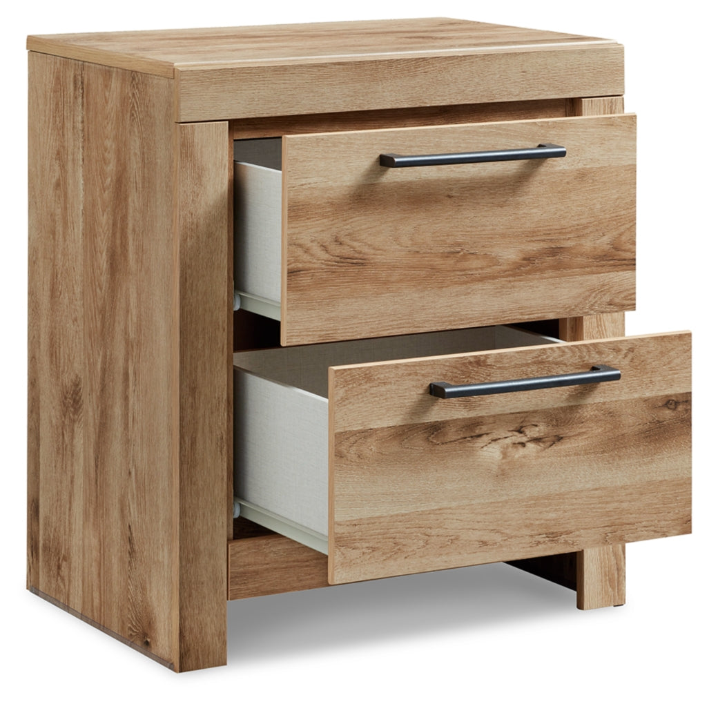 Hyanna Queen Panel Bed with 2 Side Storage, Dresser, Mirror, Chest and Nightstand