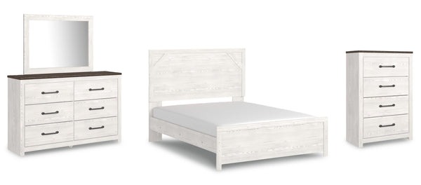 Gerridan Queen Panel Bed with Mirrored Dresser and Chest
