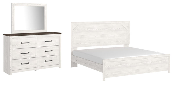 Gerridan King Panel Bed with Mirrored Dresser