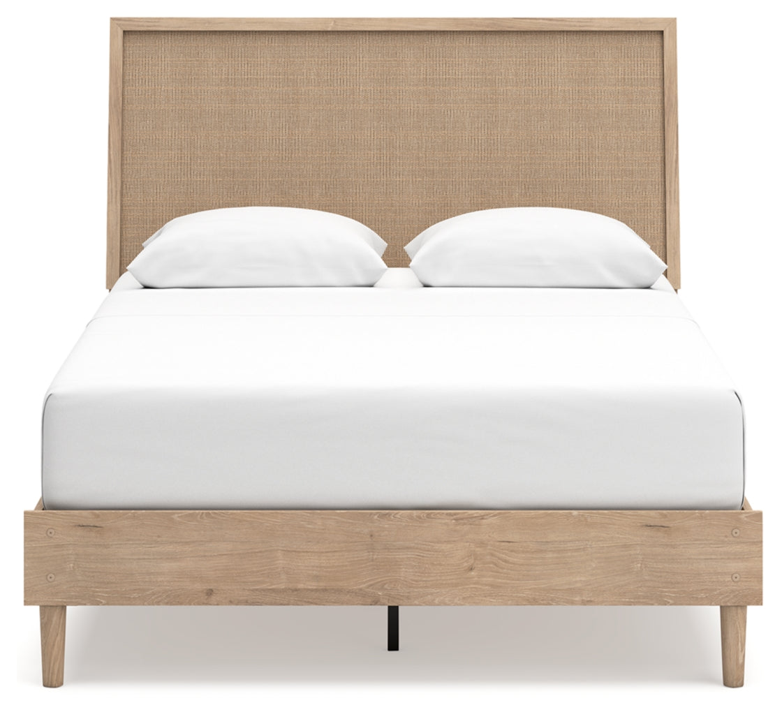 Cielden Queen Panel Bed with Mirrored Dresser and Chest