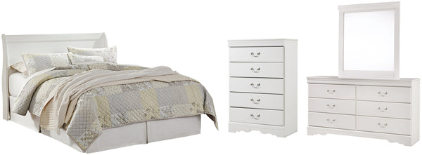 Anarasia Queen Sleigh Headboard, Dresser, Mirror and Chest