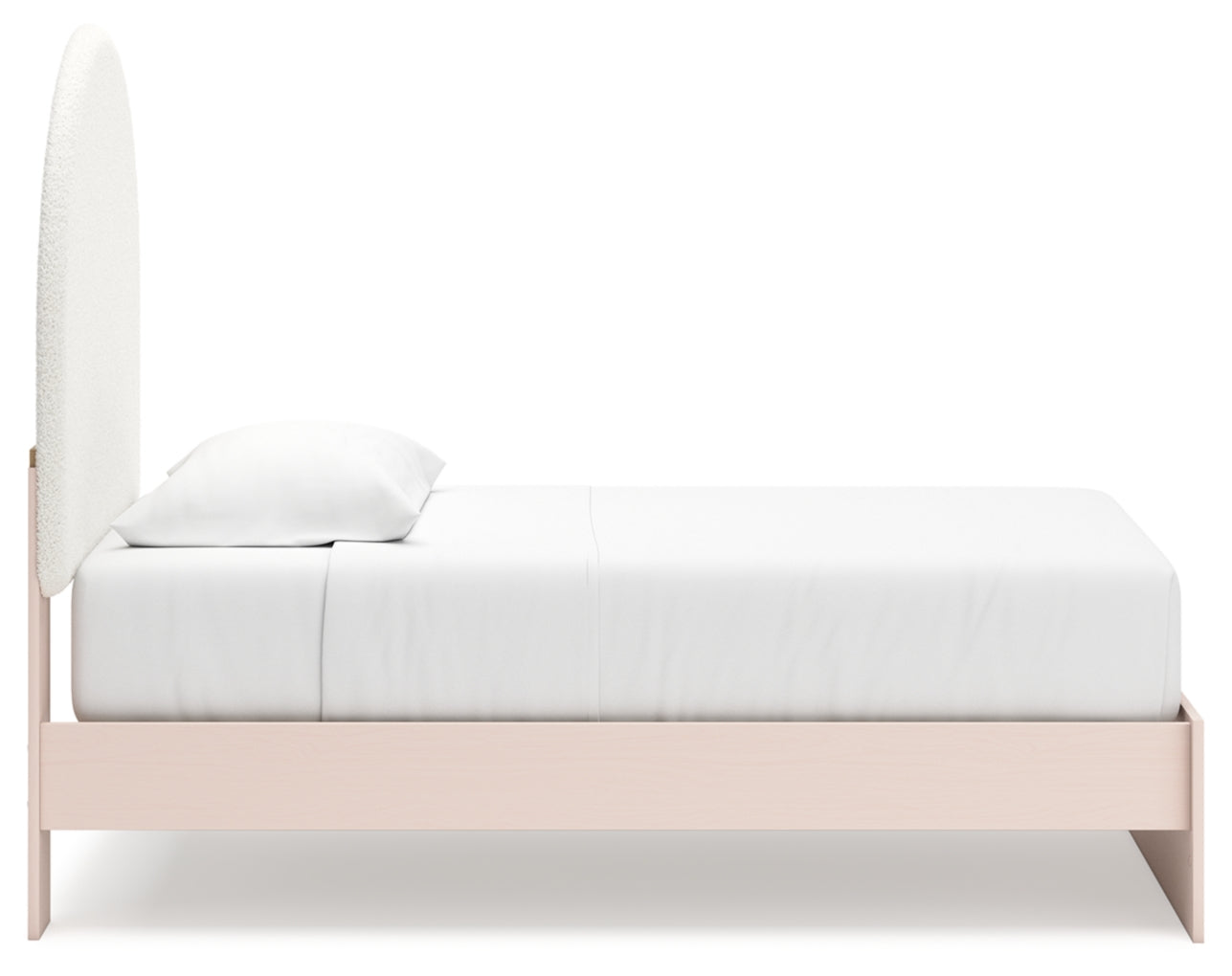 Wistenpine Twin Upholstered Panel Bed with Mirrored Dresser and Chest
