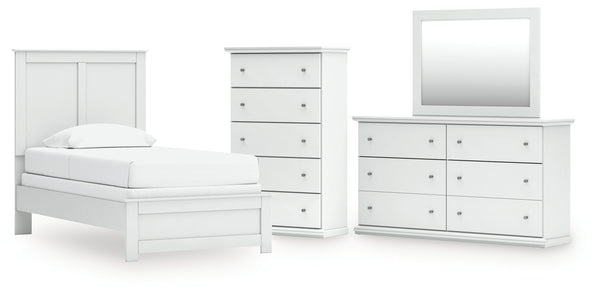 Bostwick Shoals Twin Panel Bed, Dresser, Mirror and Chest