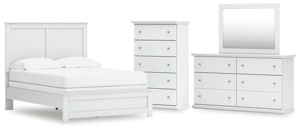 Bostwick Shoals Full Panel Bed, Dresser, Mirror and Chest
