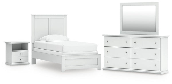 Bostwick Shoals Twin Panel Bed, Dresser, Mirror and Nightstand
