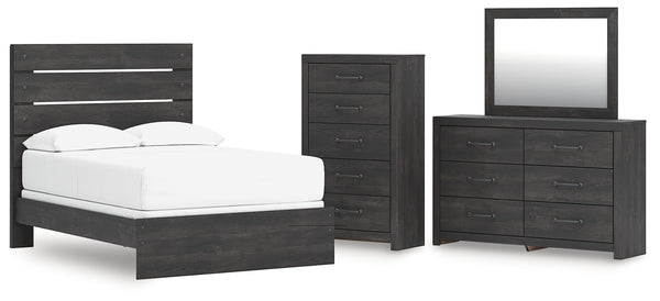 Hollivern Full Panel Bed, Dresser, Mirror and Chest