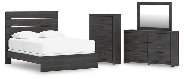 Hollivern Queen Panel Bed, Dresser, Mirror and Chest