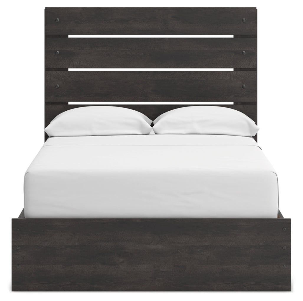 Hollivern Full Panel Bed with Storage, Dresser and Mirror