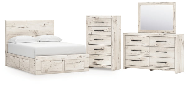 Lawroy Full Panel Storage Bed, Dresser, Mirror and Chest