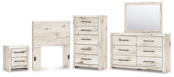 Lawroy Twin Panel Headboard, Dresser, Mirror, Chest and Nightstand