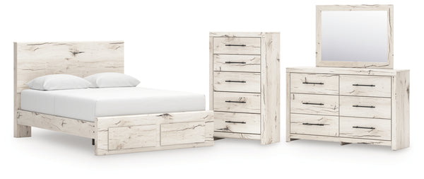 Lawroy Queen Panel Storage Bed, Dresser, Mirror and Chest