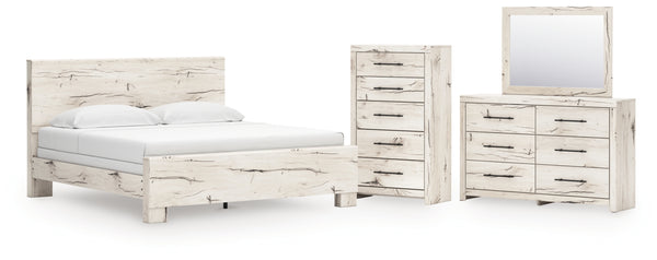 Lawroy King Panel Bed, Dresser, Mirror and Chest