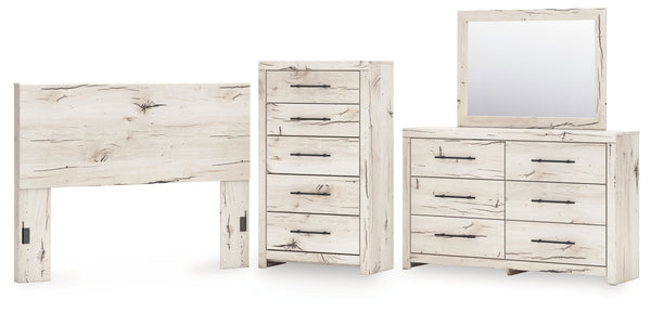 Lawroy Queen Panel Headboard, Dresser, Mirror and Chest