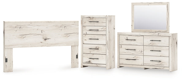 Lawroy King Panel Headboard, Dresser, Mirror and Chest