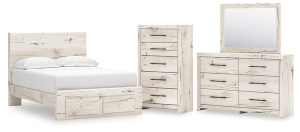 Lawroy Full Panel Storage Bed, Dresser, Mirror and Chest