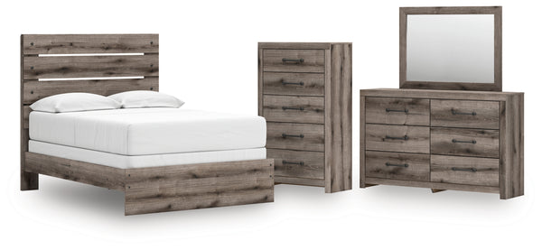 Graystorm Full Panel Bed, Dresser, Mirror and Chest