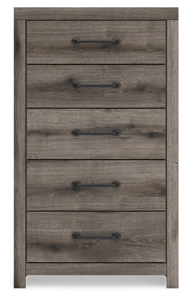 Graystorm Full Panel Bed, Dresser, Mirror and Chest
