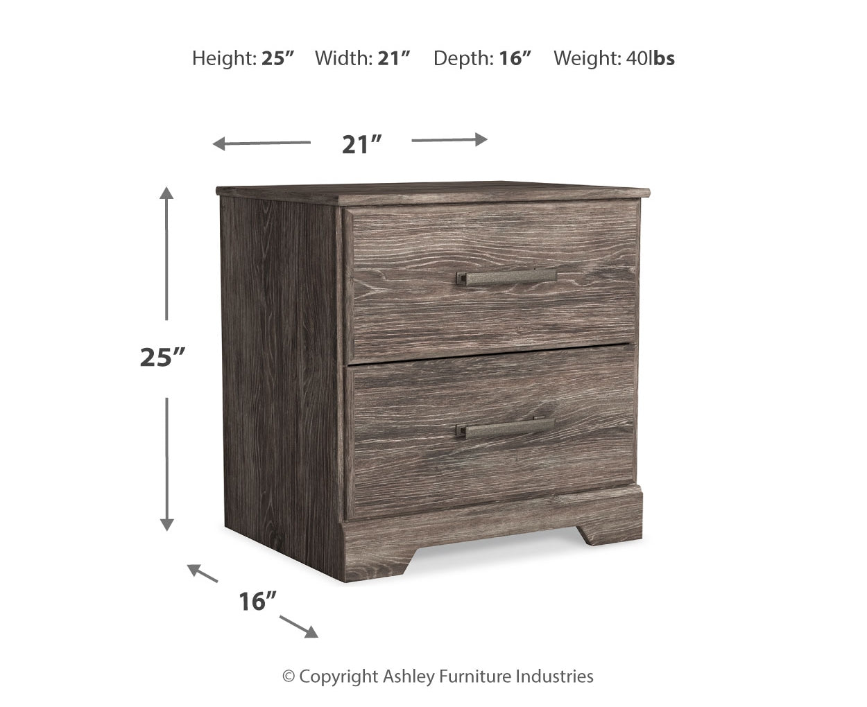 Ralinksi Two Drawer Night Stand