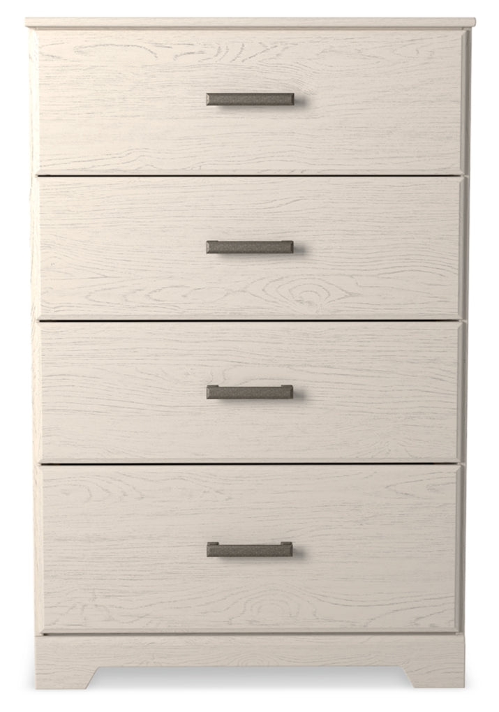 Stelsie Twin Panel Bed with Mirrored Dresser, Chest and Nightstand