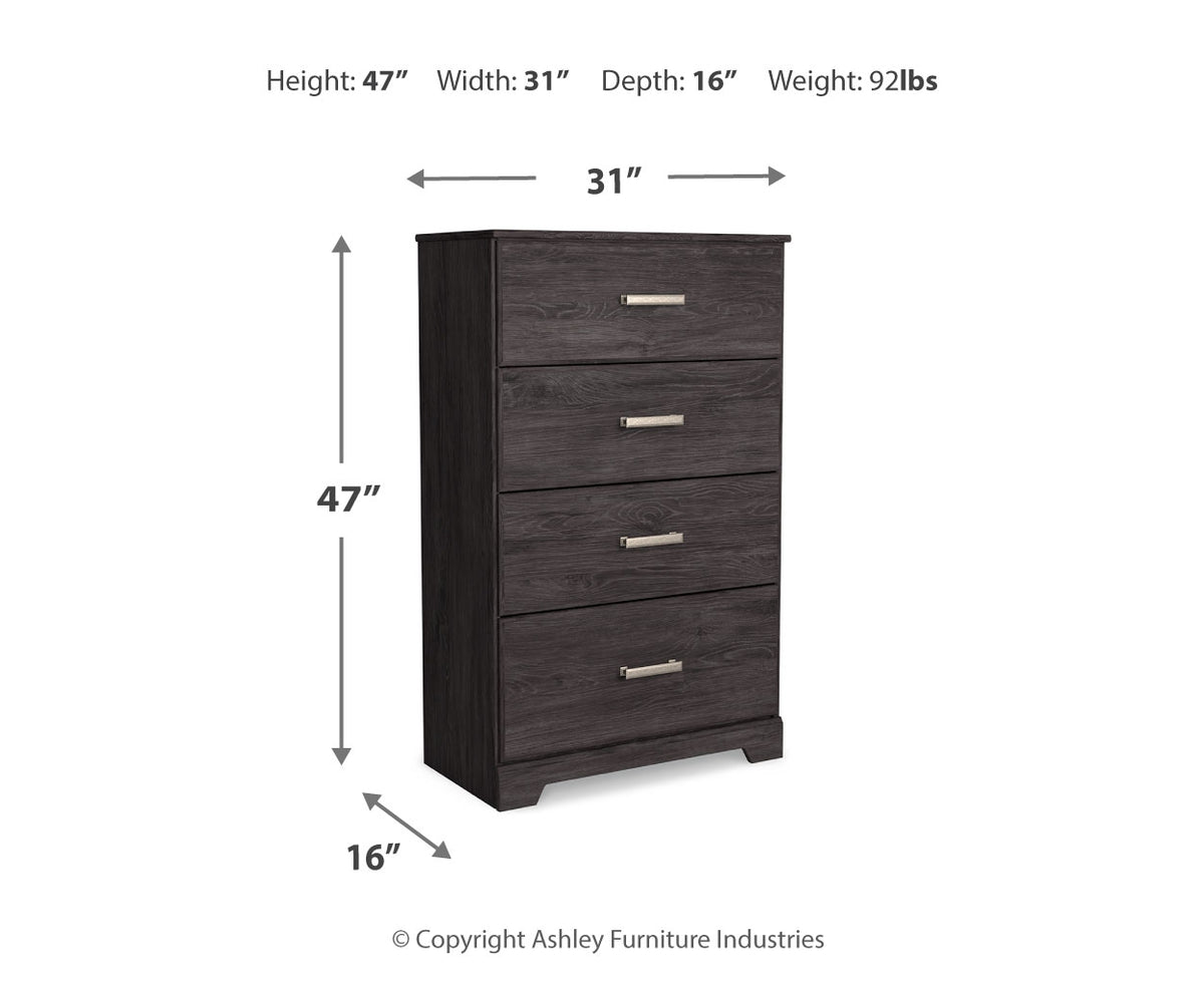 Belachime Full Panel Bed with Mirrored Dresser and Chest