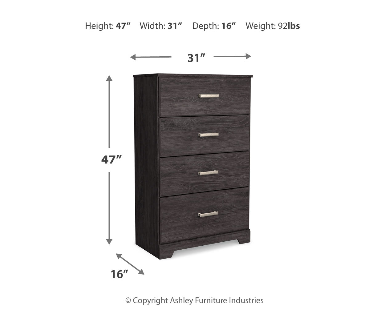 Belachime Twin Panel Bed with Mirrored Dresser and Chest