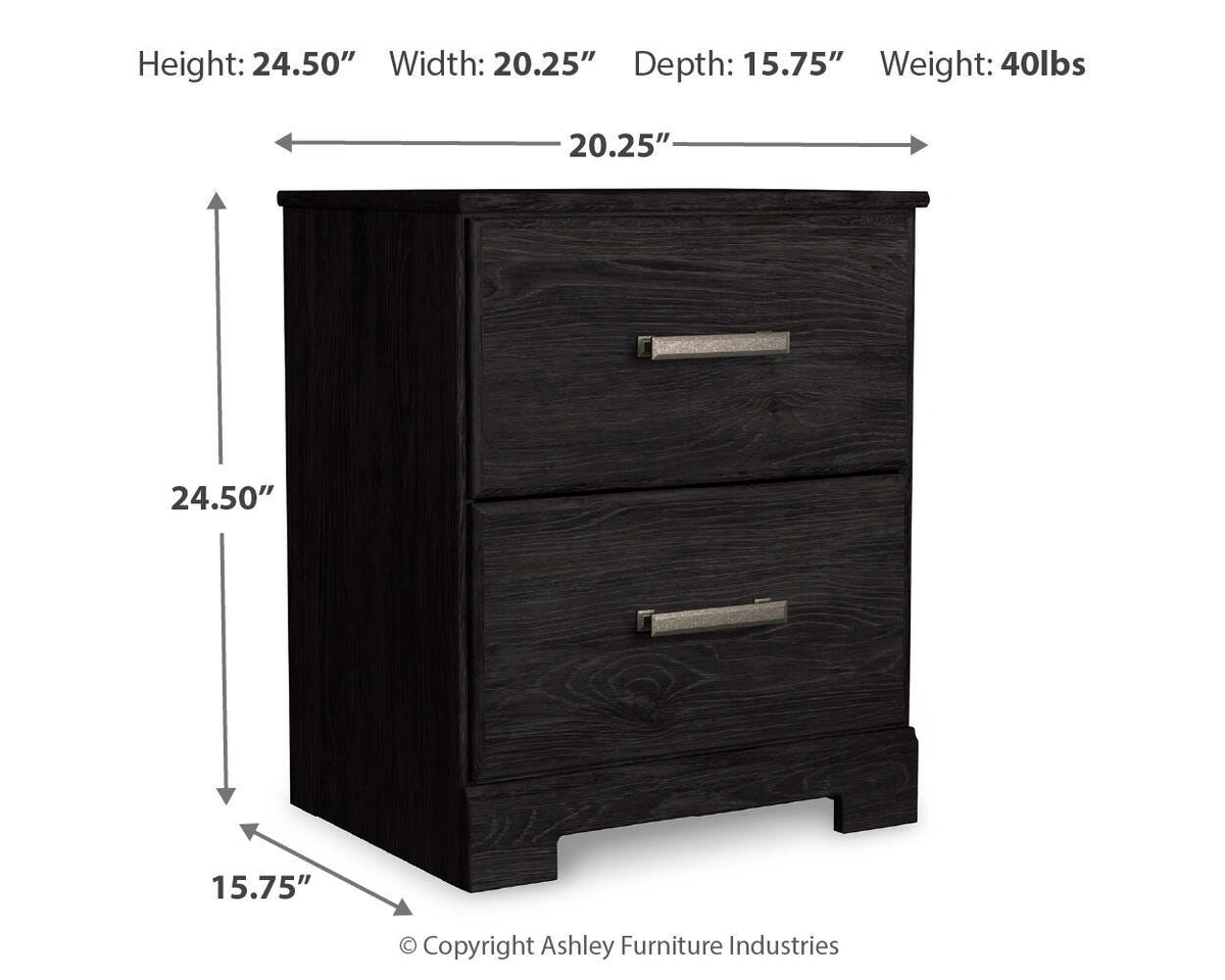 Belachime Full Panel Bed with Mirrored Dresser and Nightstand