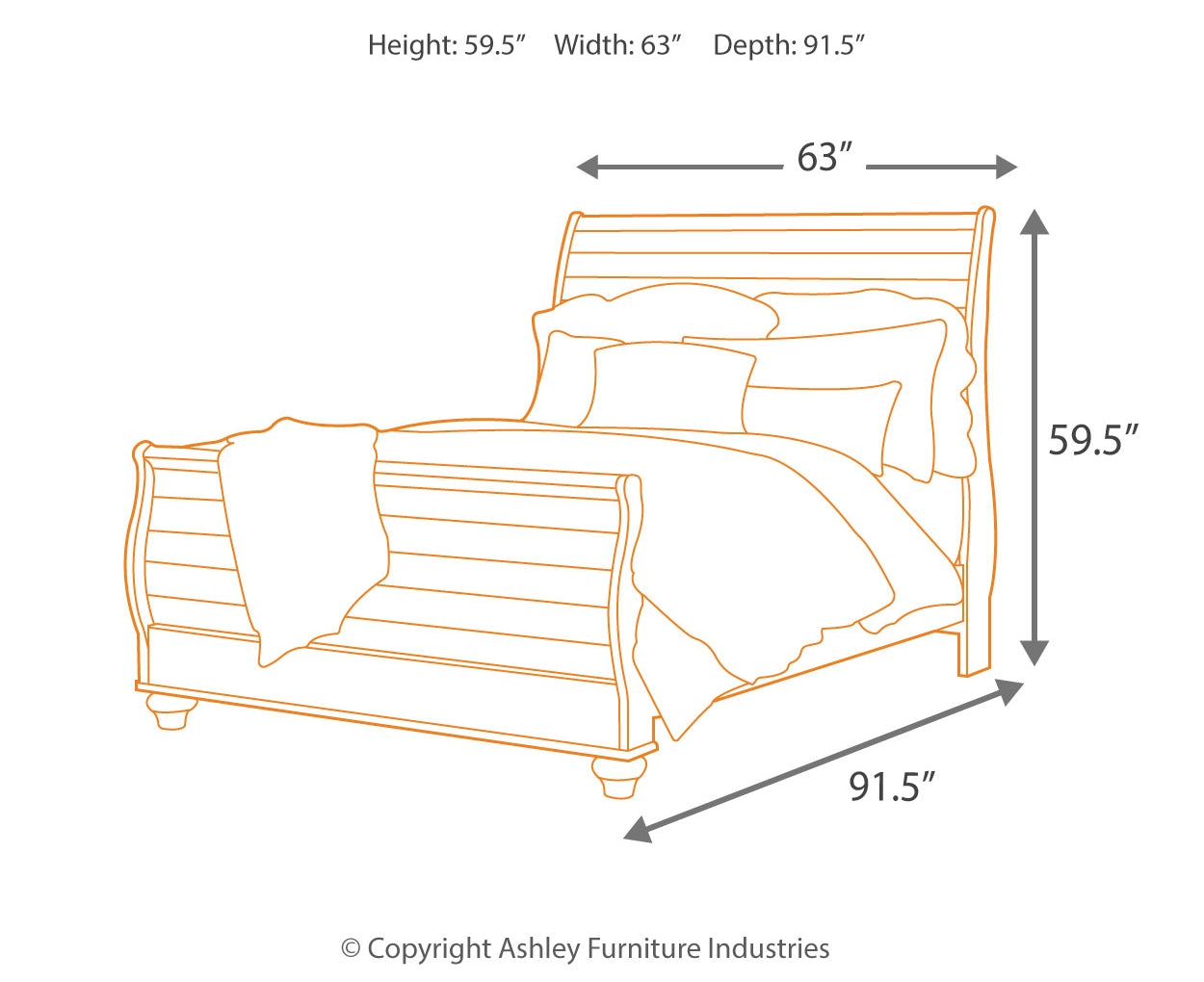 Willowton Queen Sleigh Bed