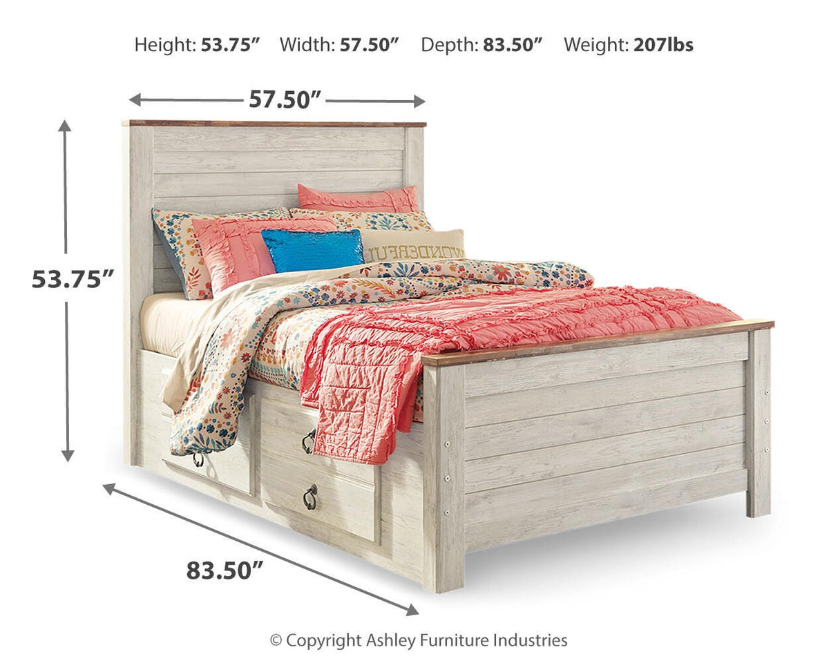 Willowton Full Panel Bed with 2 Storage Drawers