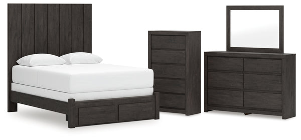 Fraluna Queen Panel Storage Bed, Dresser, Mirror and Chest