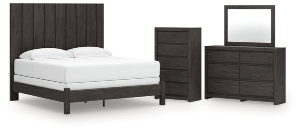 Fraluna King Panel Bed, Dresser, Mirror and Chest
