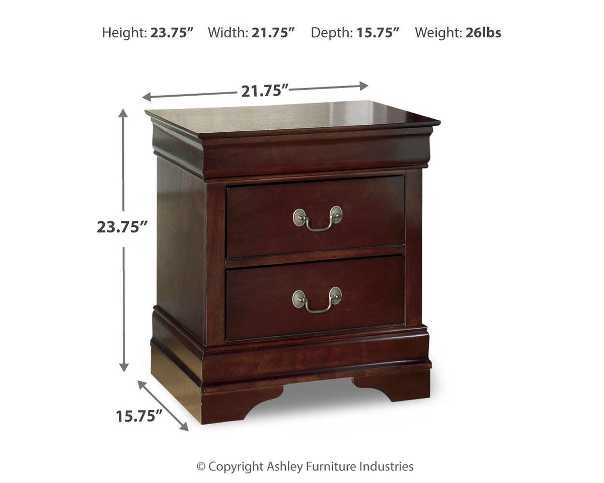 Alisdair Twin Sleigh Bed with Mirrored Dresser, Chest and Nightstand