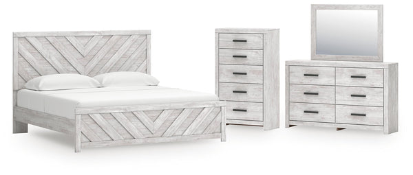 Cayboni King Panel Bed, Dresser, Mirror and Chest