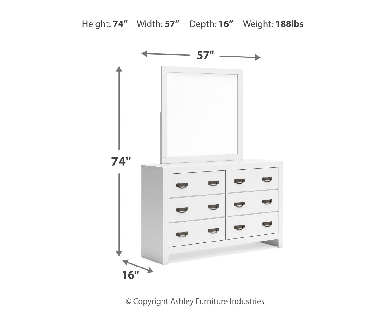 Binterglen California King Panel Bed, Dresser, Mirror and Chest