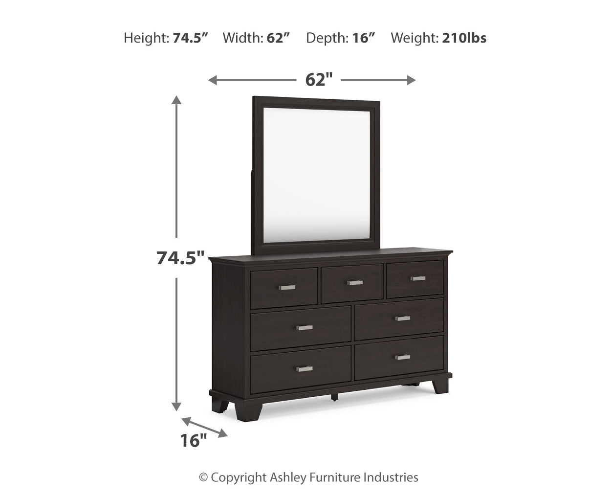 Covetown King Panel Bed, Dresser, Mirror and Chest