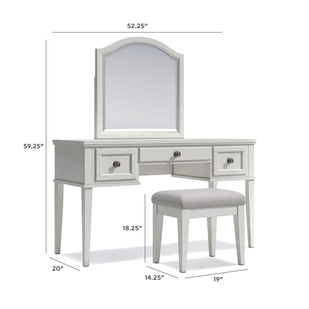 Robbinsdale Mirrored Vanity with Bench