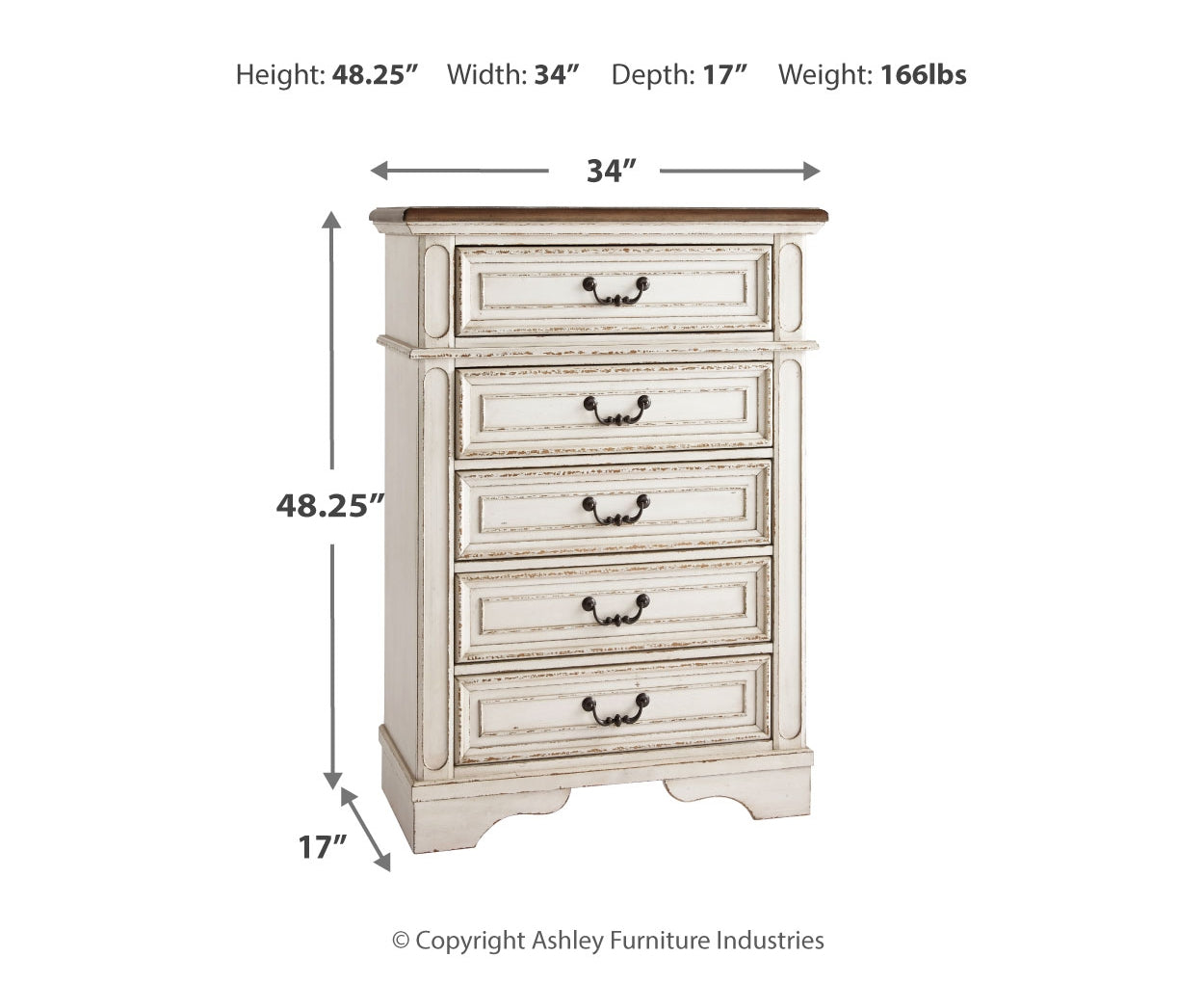 Realyn Full Panel Bed with Mirrored Dresser and Chest